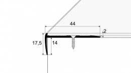 Schodový profil 44 x 17,5 mm - pro linoleum, PVC, vinyl a koberce - do 2 mm - C-25-2700