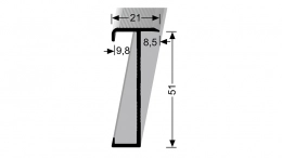 Schodový profil pro krytiny do 9,8 mm (šroubovací) Küberit 847